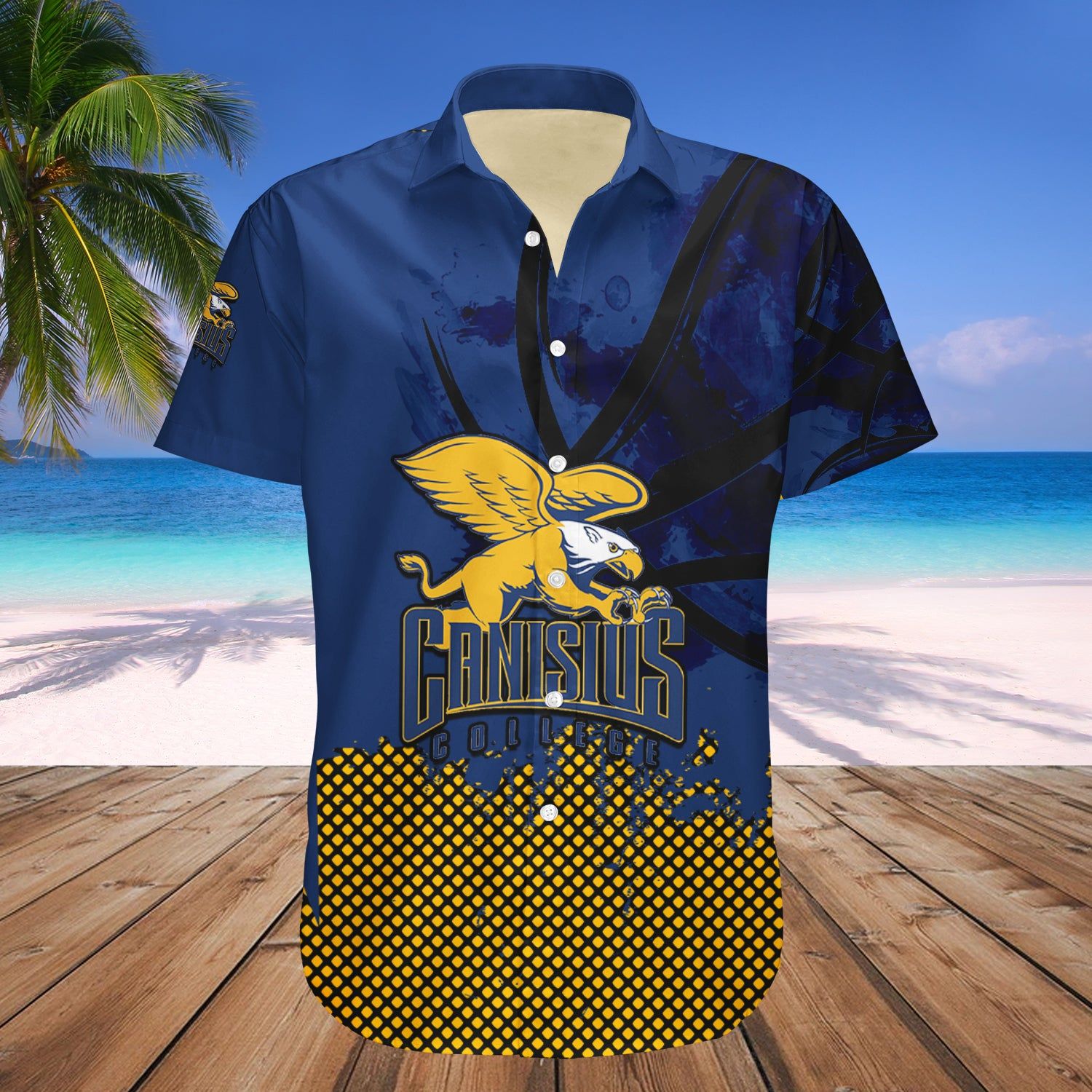 Canisius Golden Griffins Hawaii Shirt Basketball Net Grunge Pattern – NCAA