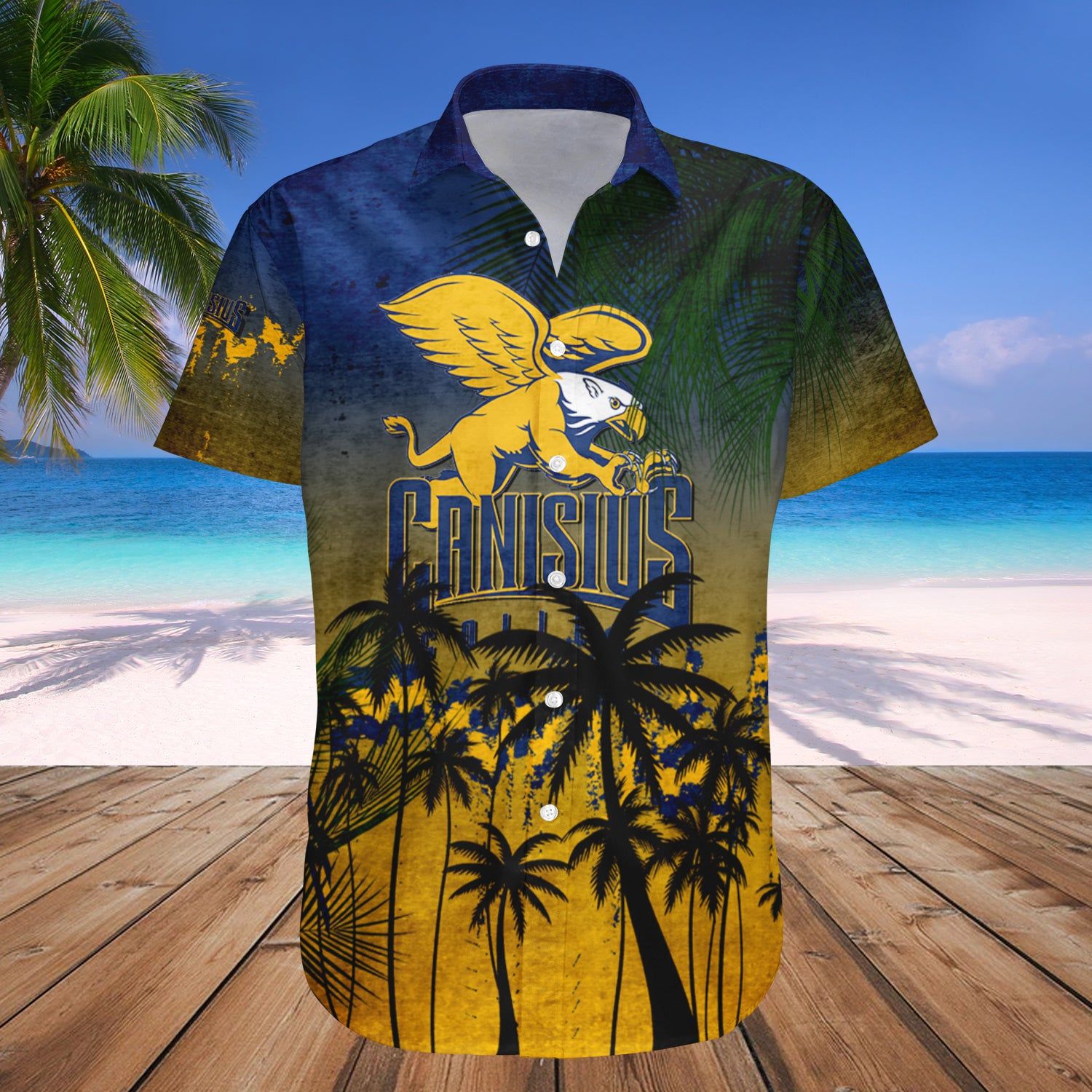 Canisius Golden Griffins Hawaii Shirt Coconut Tree Tropical Grunge – NCAA