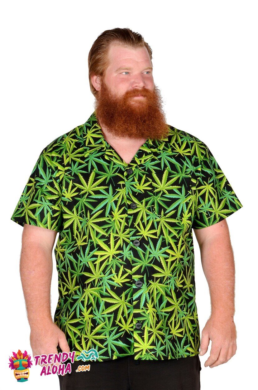 Cannabis Culture Leaves Green Themed Casual Hawaiian Shirt