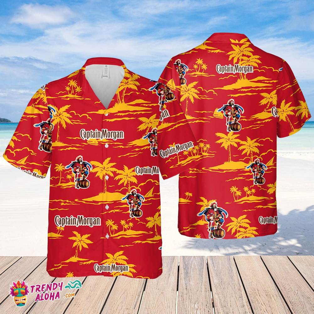 Captain Morgan Hawaiian Beach Pattern Shirt, Hawaii Beer Shirt,Captain Morgan Hawaiian Summer Shirt, Captain Morgan Aloha Shirt