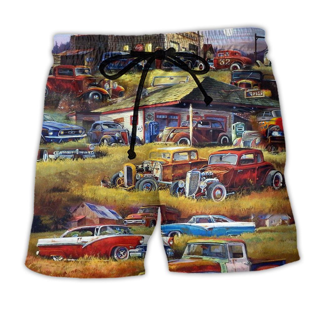 Car Being With The Classic Is A Bless Trendy Aloha Hawaiian Beach Shorts Car Being With The Classic Is A Bless Trendy Aloha Hawaiian Beach Shorts