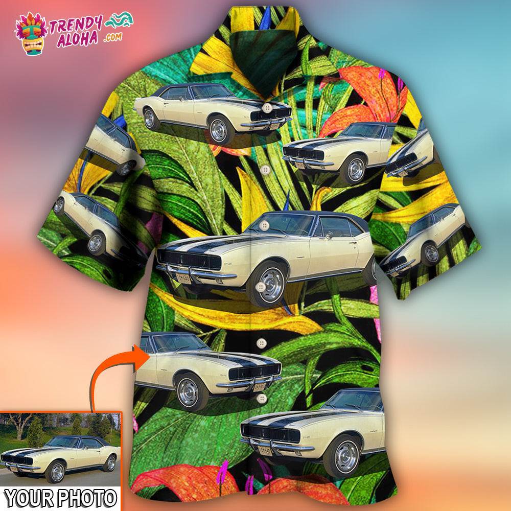 Car Camaro Car Classic Style Tropical Flower Custom Photo Hawaiian Shirt – Trendy Aloha