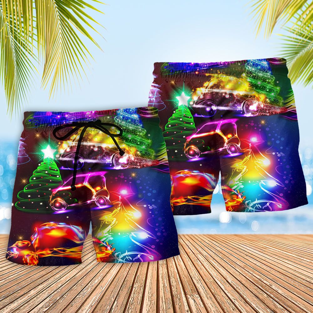 Car Christmas Merry Everything Happy Always Trendy Aloha Hawaiian Beach Shorts