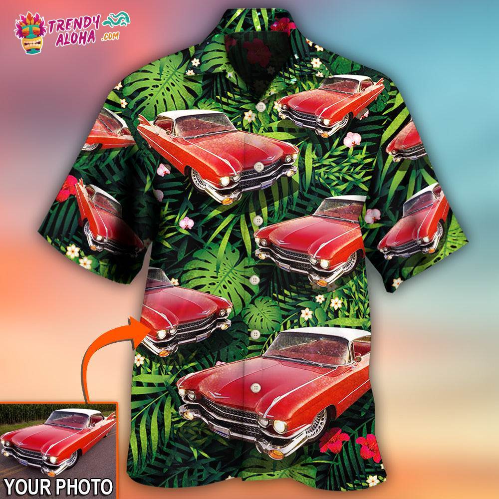 Car Eldorado Car Classic Tropical Flower Custom Photo Hawaiian Shirt – Trendy Aloha