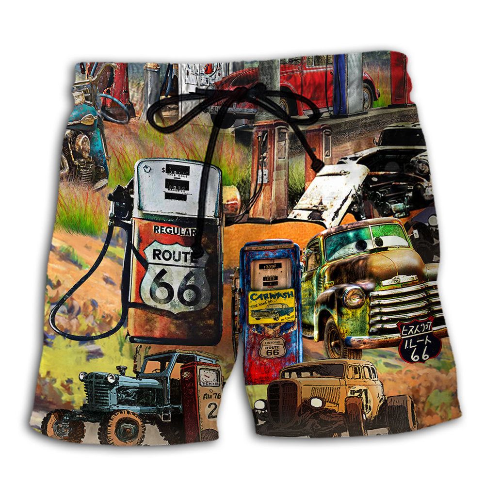 Car Filling Full Driving Far Art Trendy Aloha Hawaiian Beach Shorts Car Filling Full Driving Far Art Trendy Aloha Hawaiian Beach Shorts