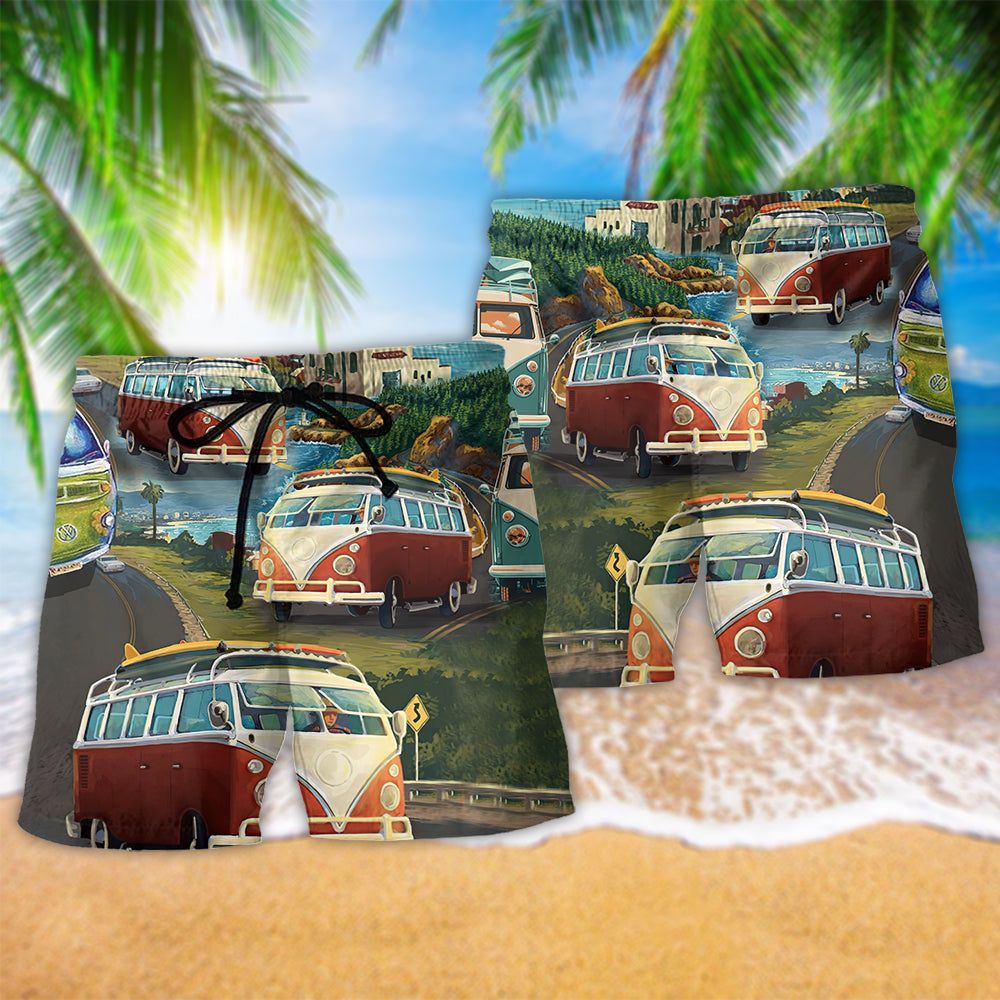 Car Finding A Trip Trendy Aloha Hawaiian Beach Shorts