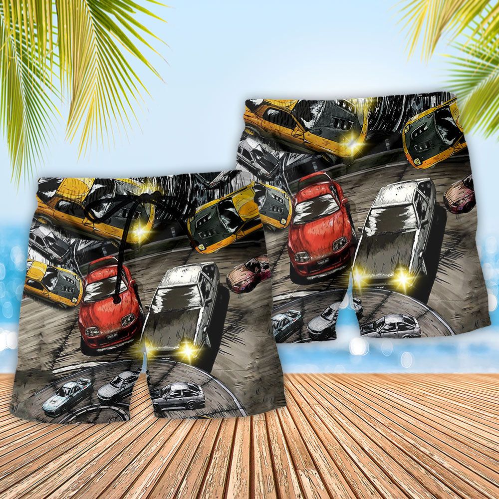 Car I Make My Cars To Go Trendy Aloha Hawaiian Beach Shorts