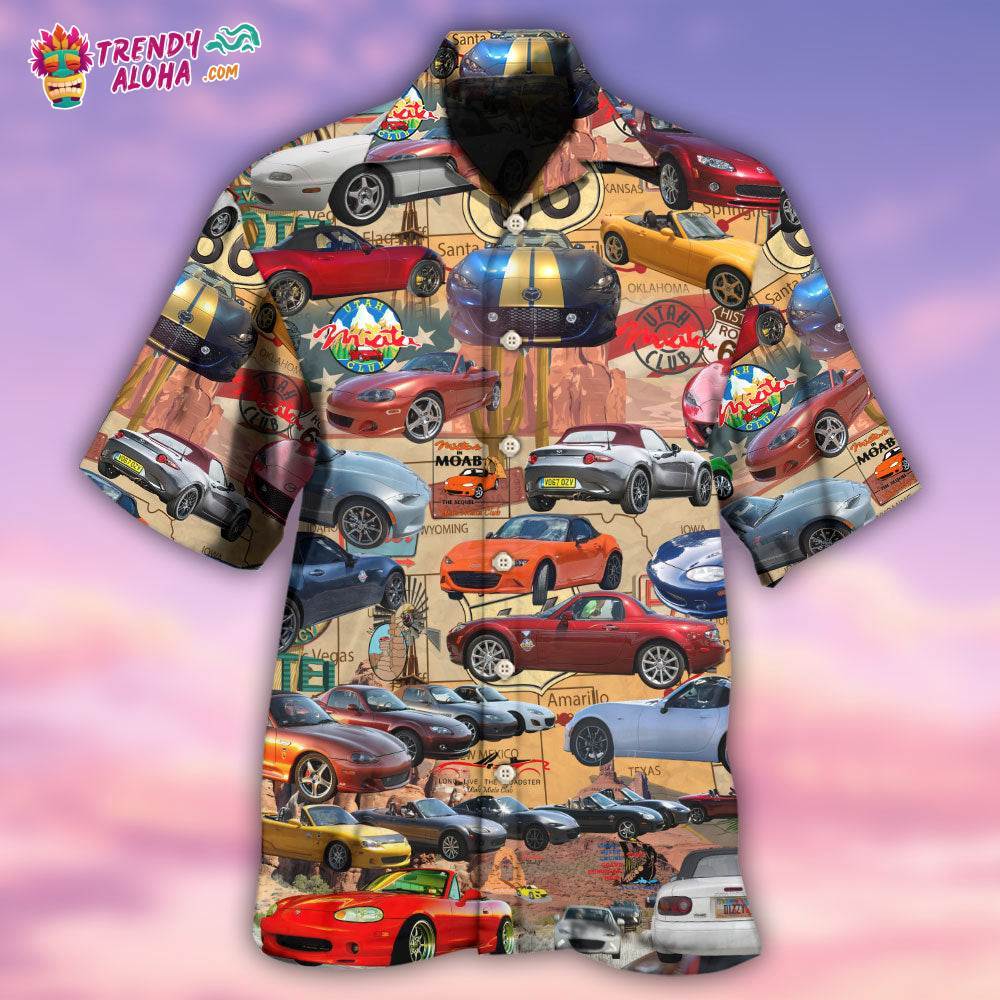 Car Lover Utah Miata Club Route 66 Hawaiian Shirt – Trendy Aloha