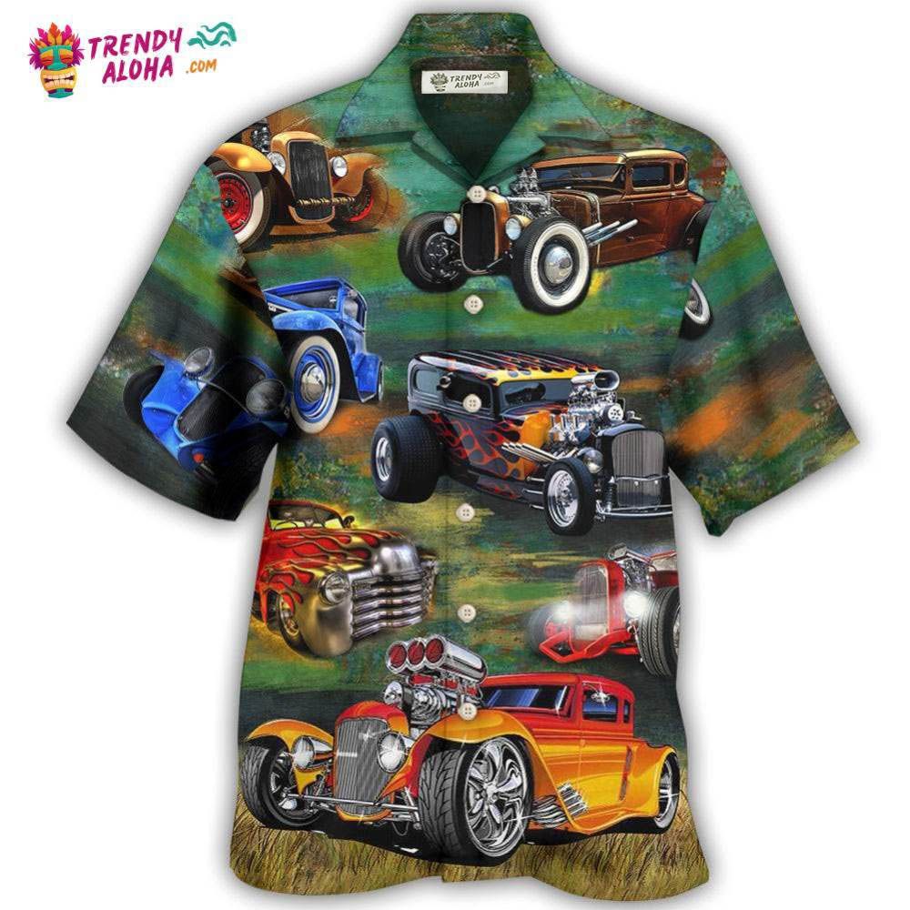 Car Luxury Retro Vintage Style Hawaiian Shirt – Trendy Aloha