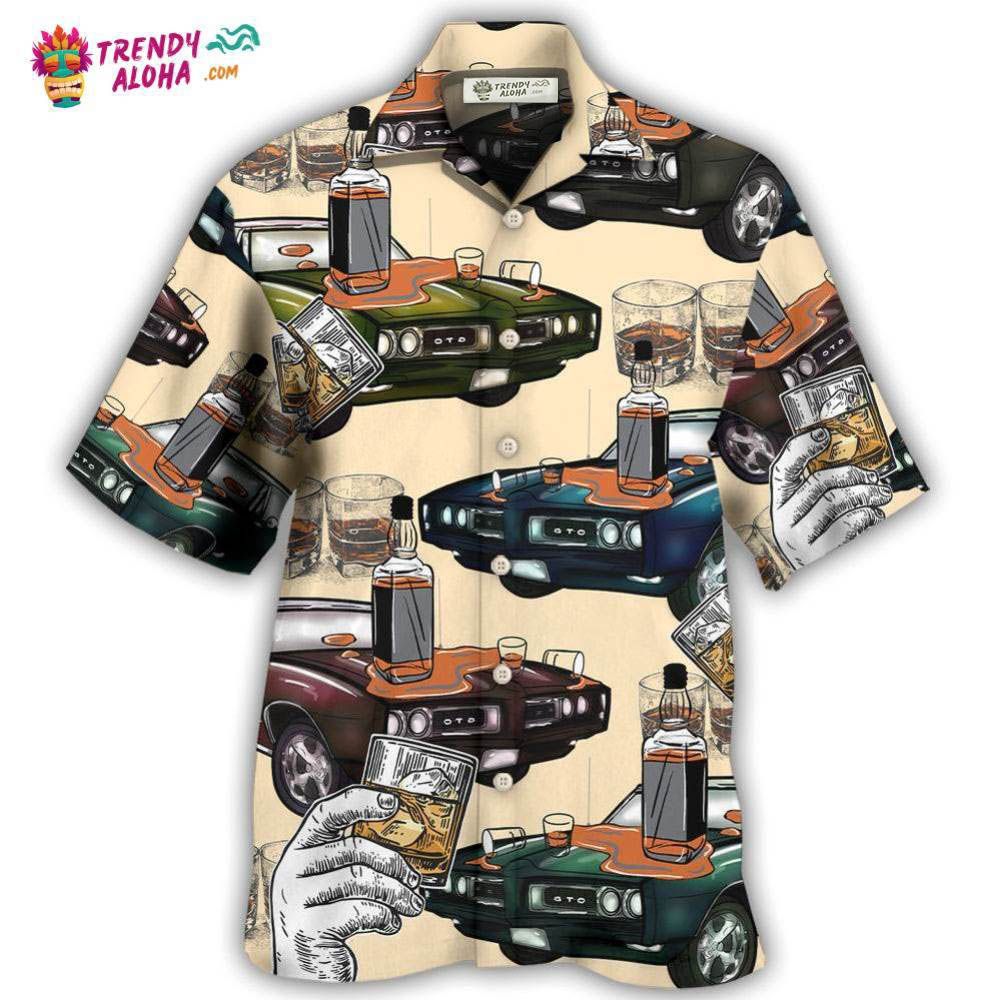Car Muscle Car And Whiskey Hawaiian Shirt – Trendy Aloha