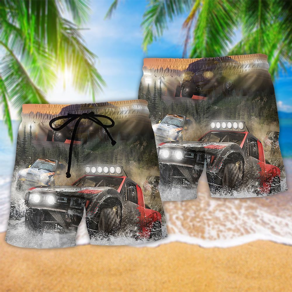 Car Off Road Racing Is My Life Trendy Aloha Hawaiian Beach Shorts