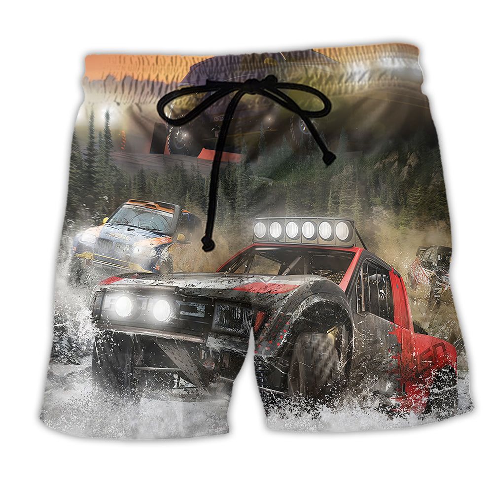 Car Off Road Racing Is My Life Trendy Aloha Hawaiian Beach Shorts Car Off Road Racing Is My Life Trendy Aloha Hawaiian Beach Shorts