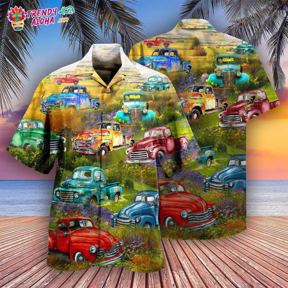 Car Pickup Trucks This Is How I Roll In Flower Field Hawaiian Shirt – Trendy Aloha