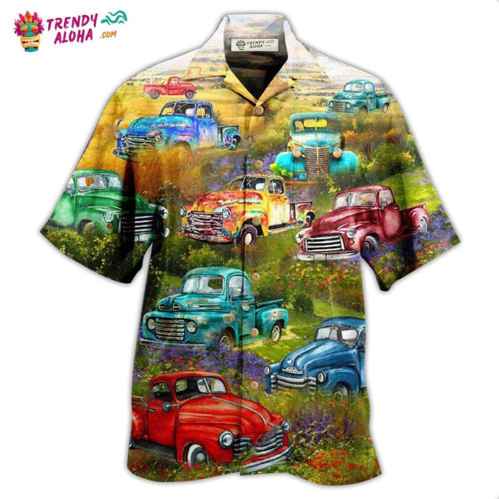 Car Pickup Trucks This Is How I Roll In Flower Field Hawaiian Shirt – Trendy Aloha