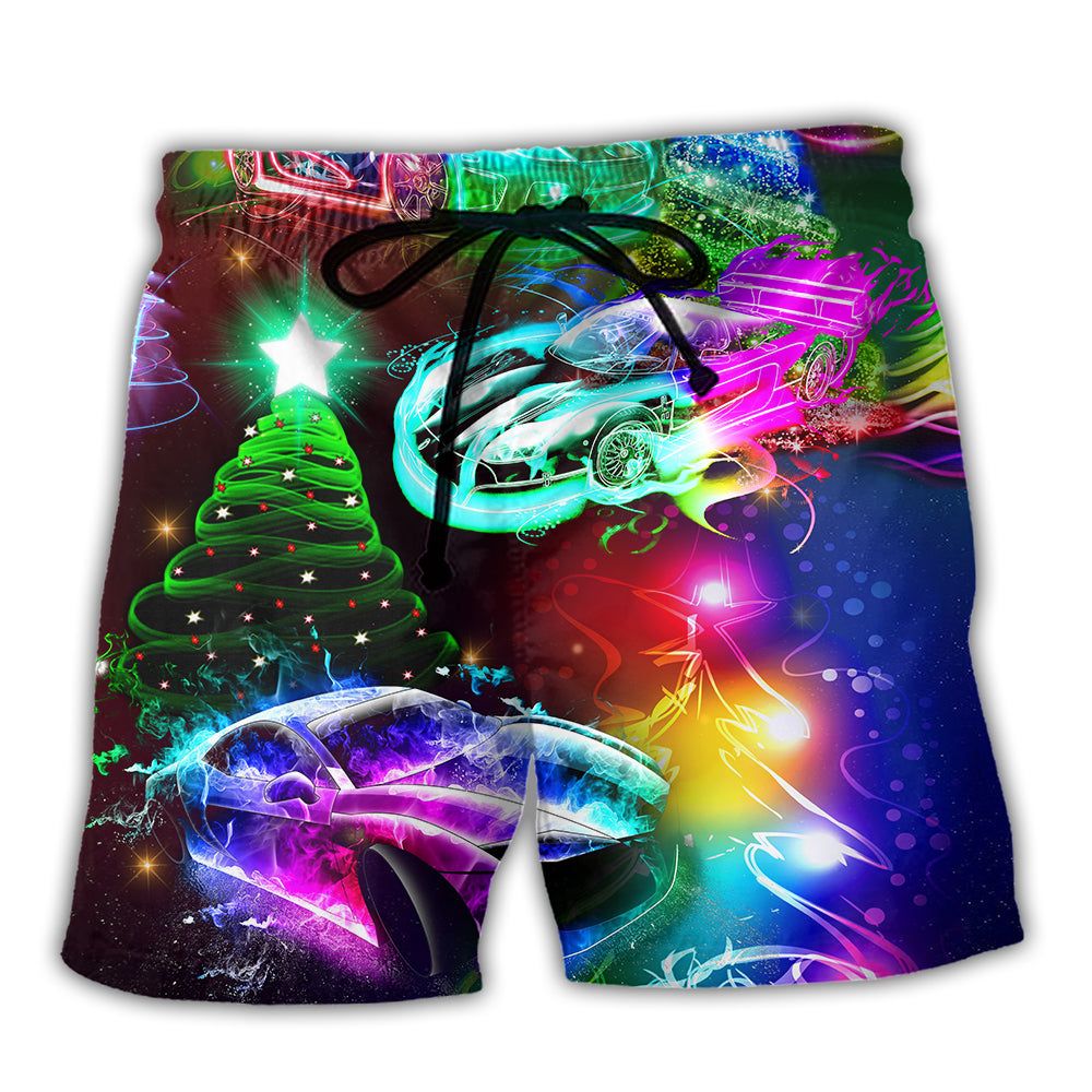 Car Racing Christmas Merry Everything Happy Always Trendy Aloha Hawaiian Beach Shorts Car Racing Christmas Merry Everything Happy Always Trendy Aloha Hawaiian Beach Shorts