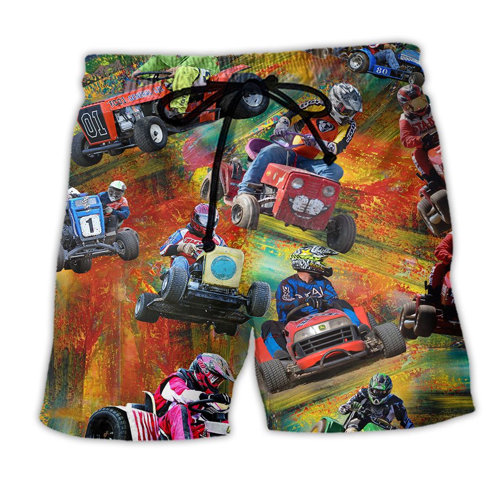 Car Racing Color Cool Trendy Aloha Hawaiian Beach Shorts Car Racing Color Cool Trendy Aloha Hawaiian Beach Shorts