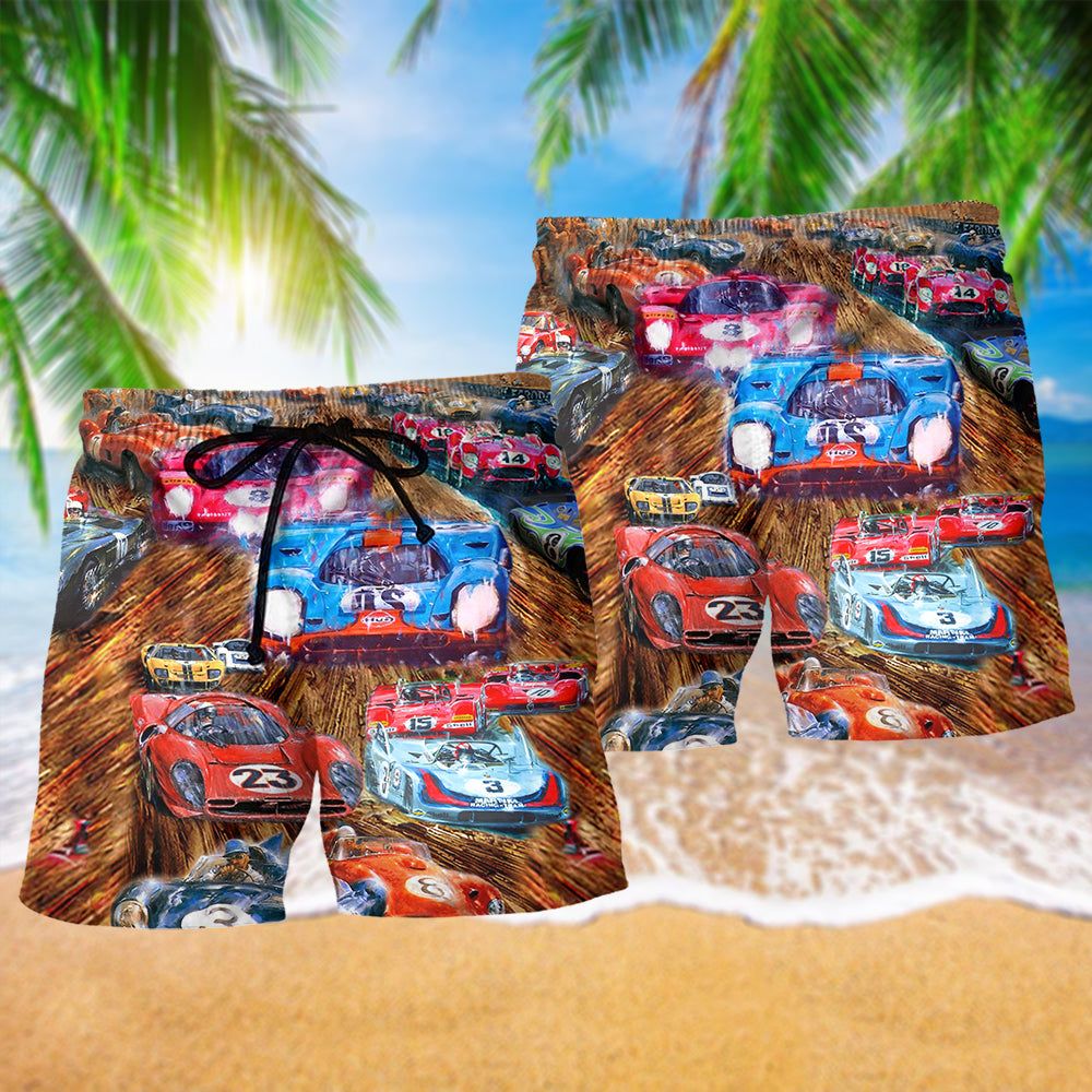 Car Racing Fast And Furious Amazing Trendy Aloha Hawaiian Beach Shorts
