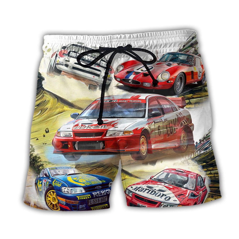 Car Racing Fast And Furious Trendy Aloha Hawaiian Beach Shorts Car Racing Fast And Furious Trendy Aloha Hawaiian Beach Shorts