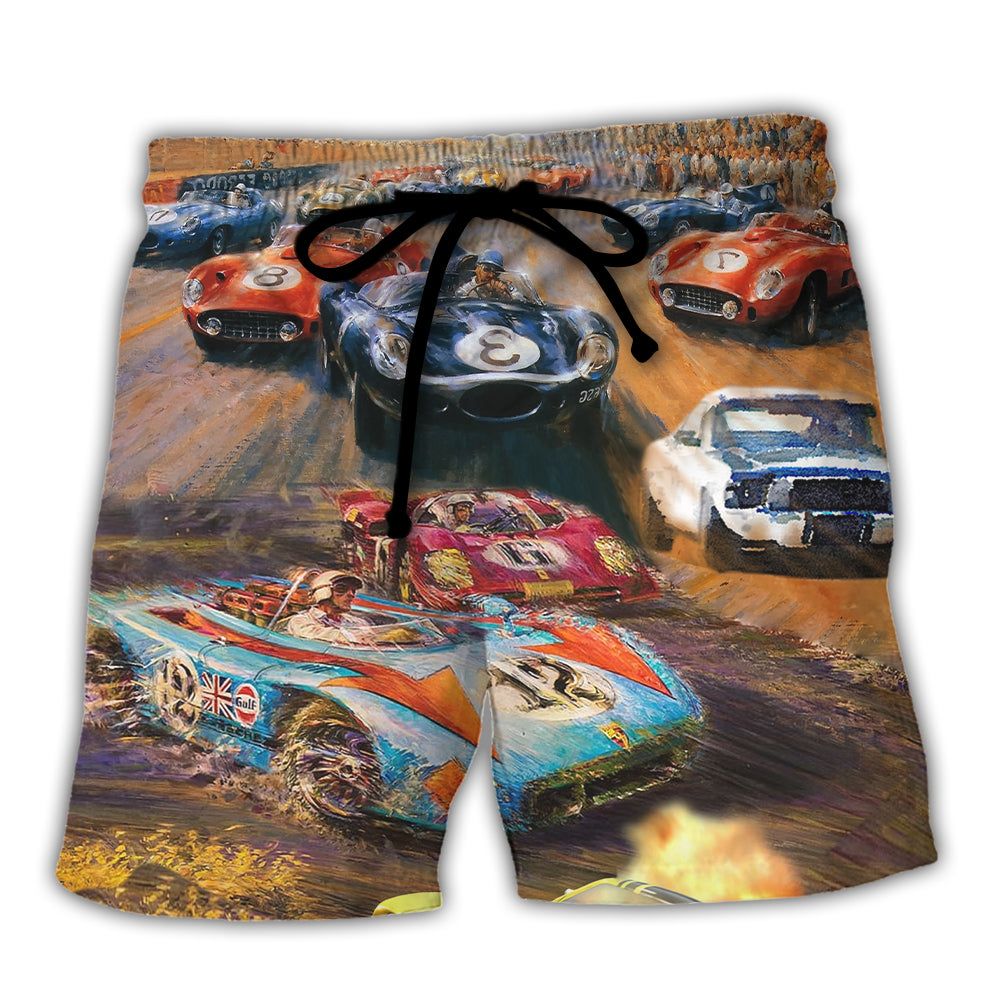 Car Racing Fast Lover Racing Style Trendy Aloha Hawaiian Beach Shorts Car Racing Fast Lover Racing Style Trendy Aloha Hawaiian Beach Shorts