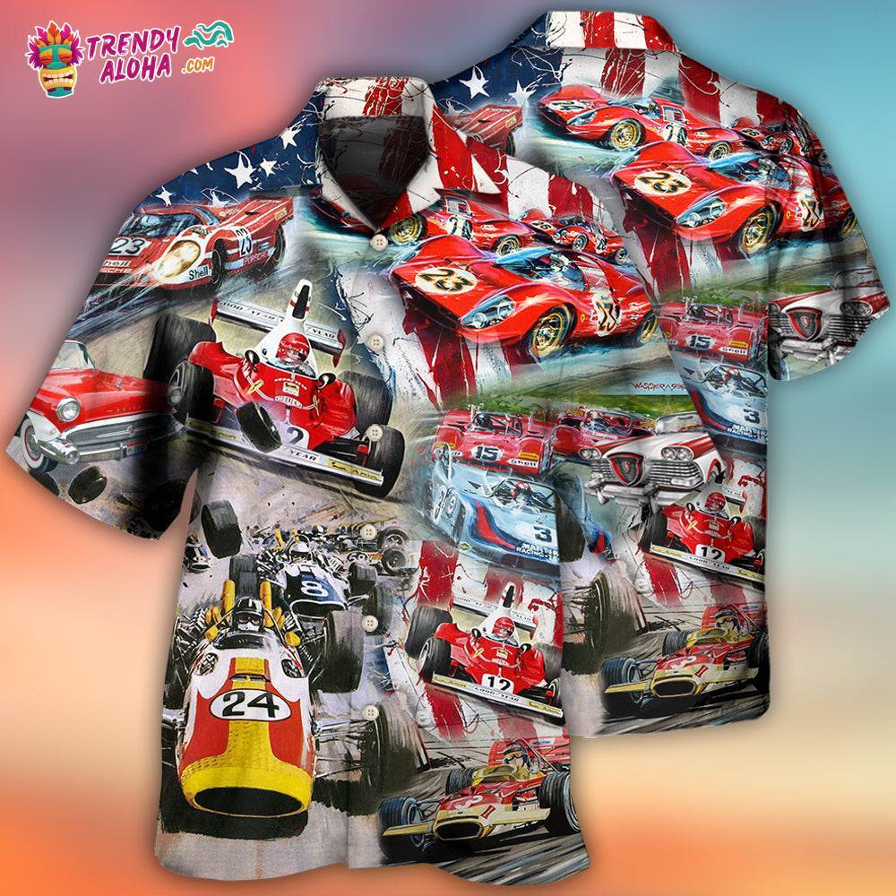 Car Racing Independence Day America Hawaiian Shirt – Trendy Aloha