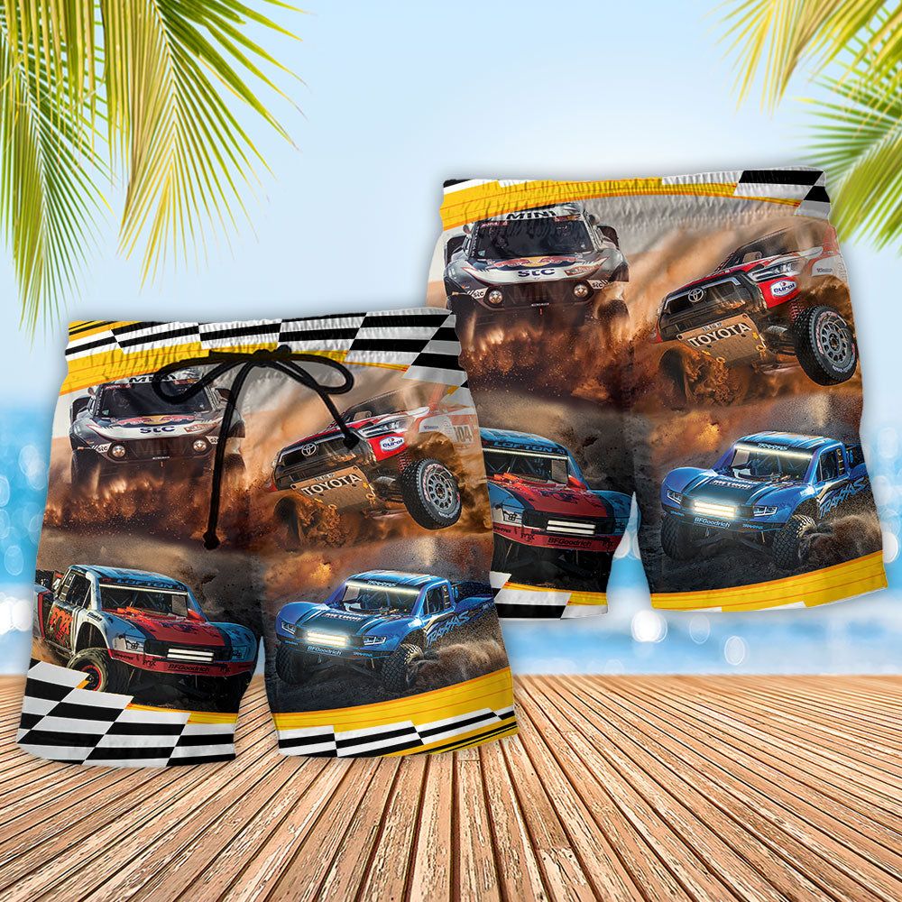 Car Racing Off Road Racing Is Our Life Trendy Aloha Hawaiian Beach Shorts
