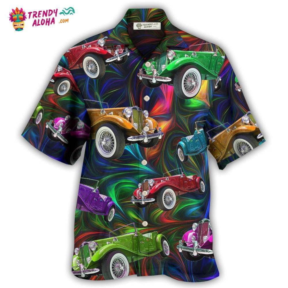 Car Retro Colorful Vibe Hawaiian Shirt – Trendy Aloha