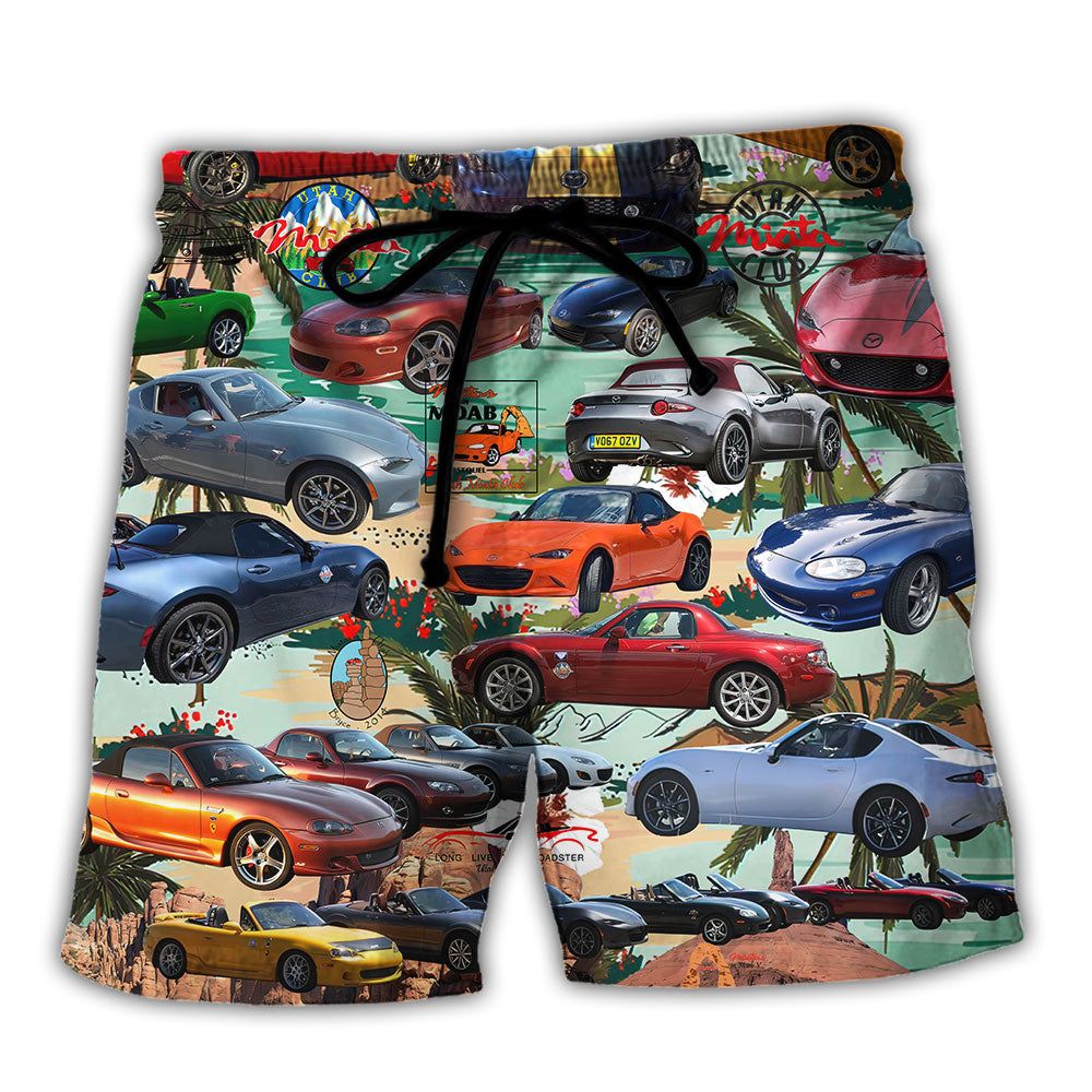 Car Summer Tropical Island Lover Trendy Aloha Hawaiian Beach Shorts Car Summer Tropical Island Lover Trendy Aloha Hawaiian Beach Shorts
