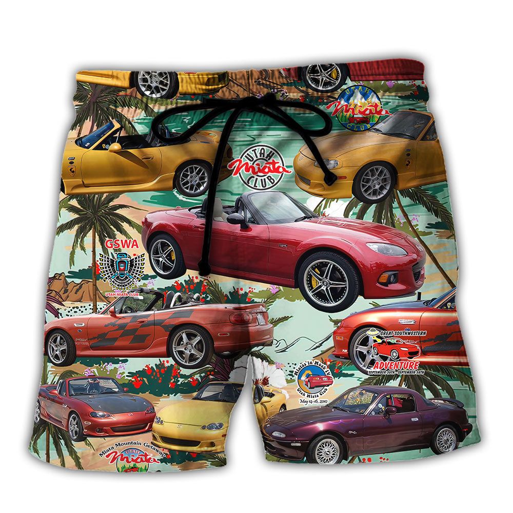 Car Summer Tropical Island Trendy Aloha Hawaiian Beach Shorts Car Summer Tropical Island Trendy Aloha Hawaiian Beach Shorts