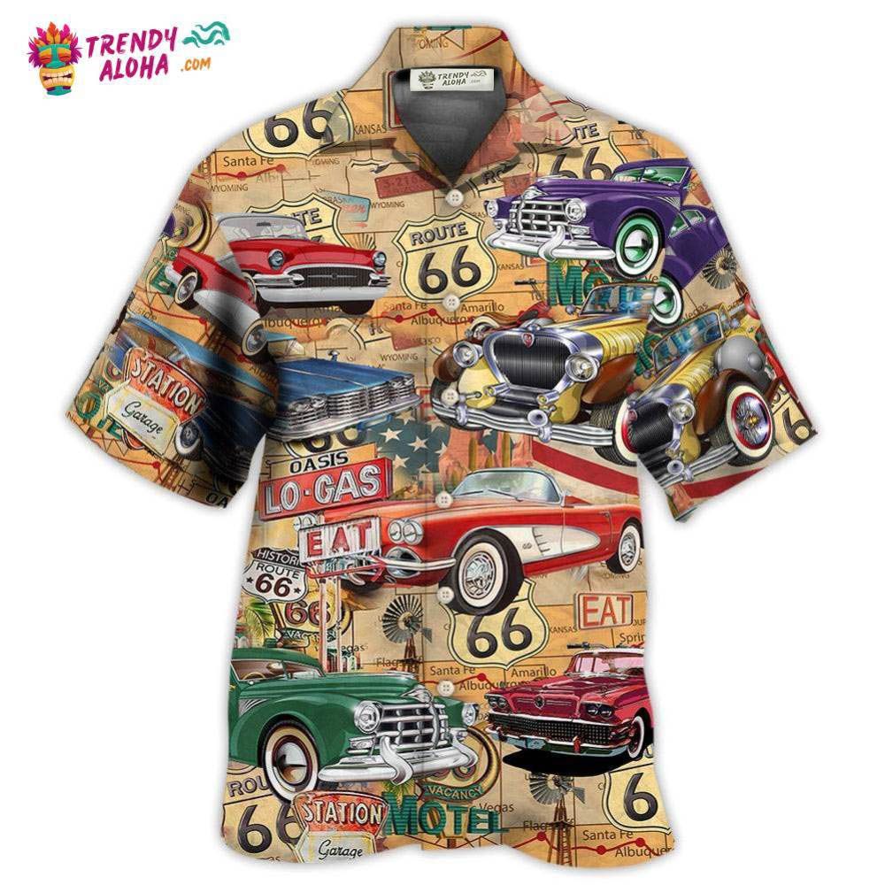 Car The Mother Road Route 66 Road Trip Vintage Hawaiian Shirt – Trendy Aloha