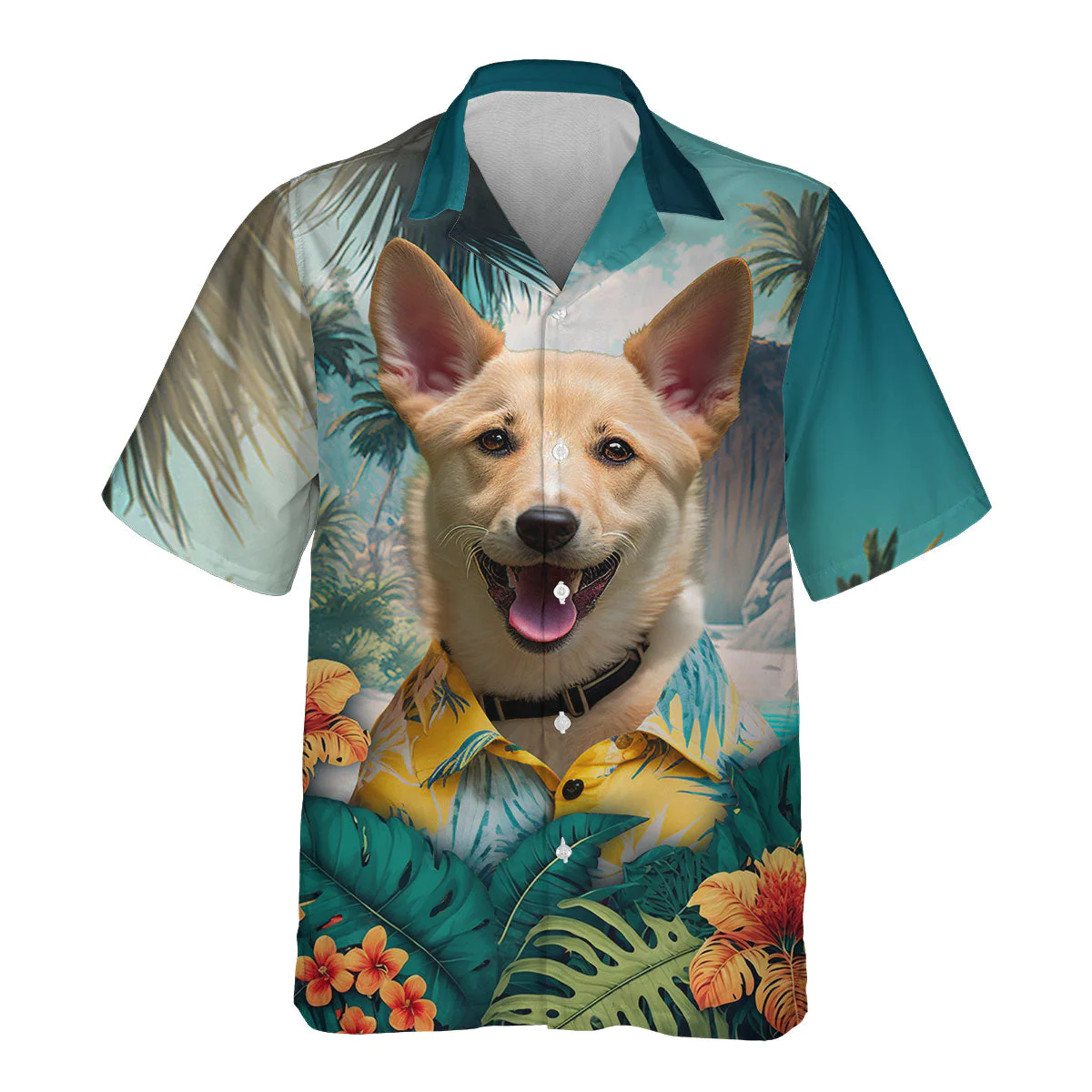 Carolina Dog Spirit 3D Hawaiian Shirt Exploring Tropical Delights