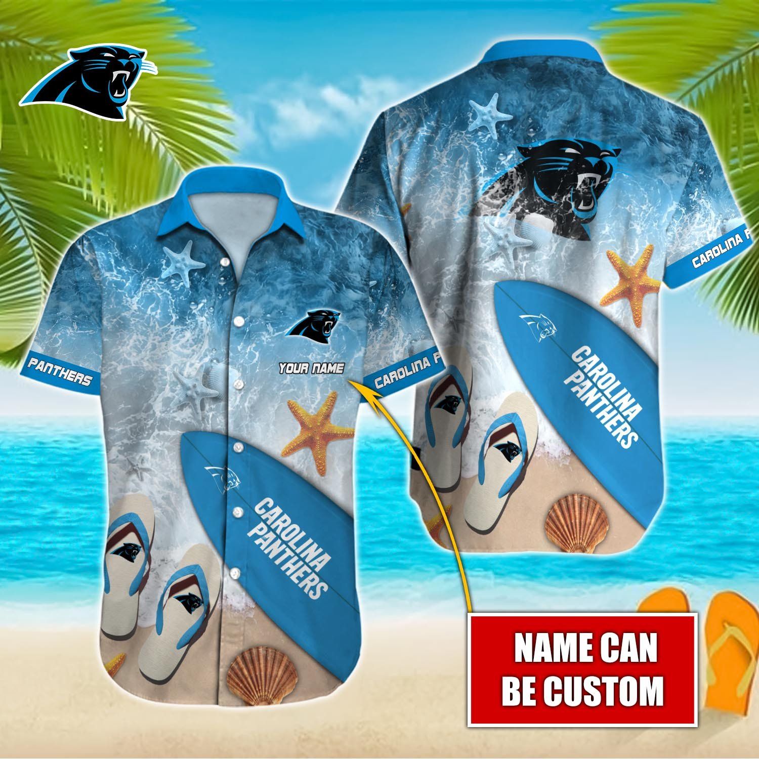 Carolina Panthers Custom Name Hawaiian Shirt