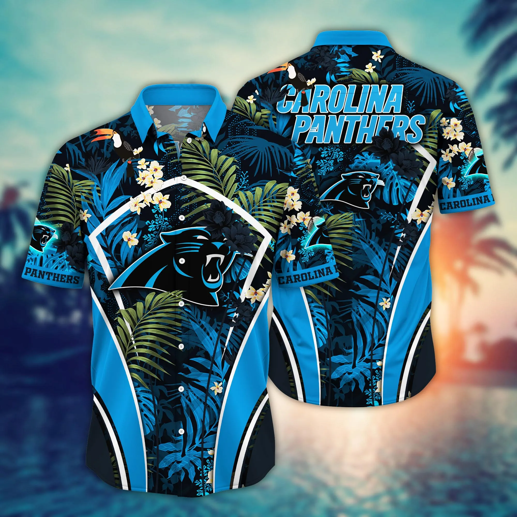Carolina Panthers NFL Hawaiian Shirt Parasols Aloha Shirt Carolina Panthers NFL Hawaiian Shirt Parasols Aloha Shirt