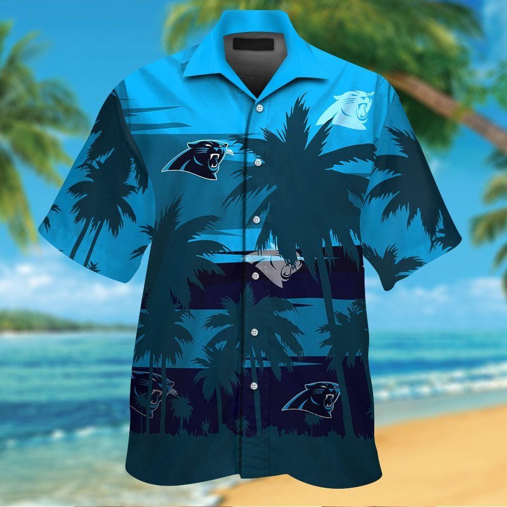 Carolina Panthers Short Sleeve Button Up Tropical Hawaiian Shirt VER021