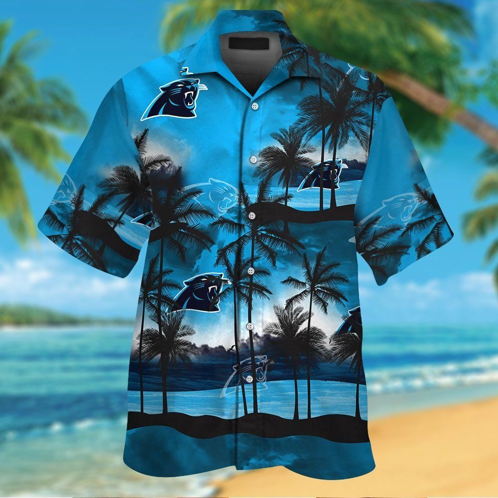 Carolina Panthers Short Sleeve Button Up Tropical Hawaiian Shirt VER04