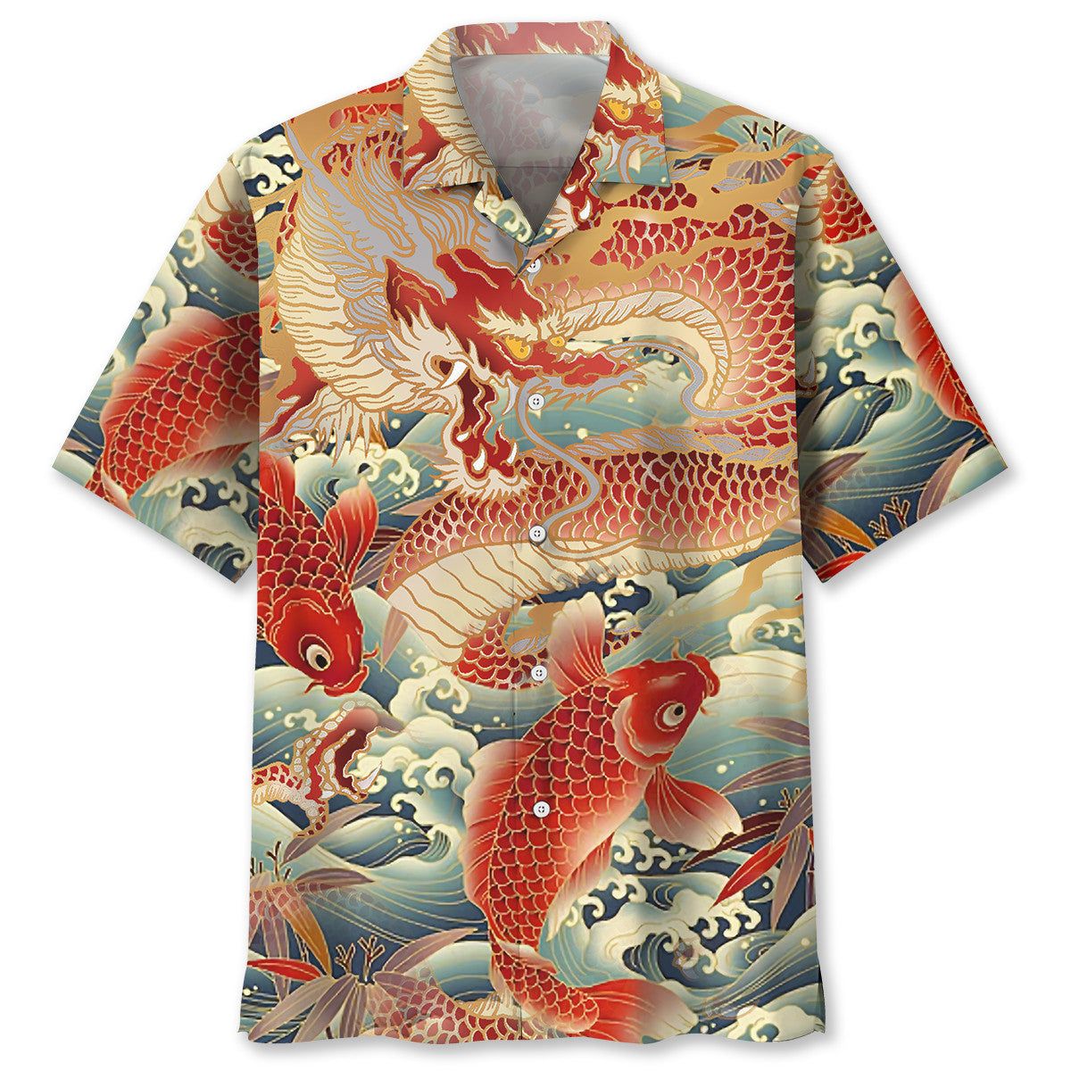 Carp Dragon Trendy Hawaiian Shirt