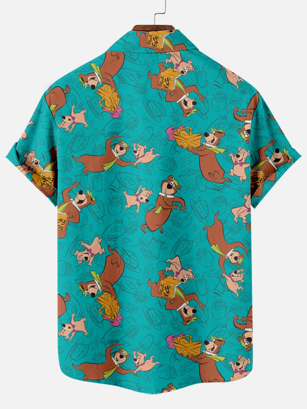 Cartoon Bear Men’s Short Sleeve Hawaiian Shirt