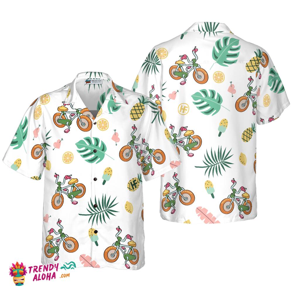 Cartoon Cycling Hawaiian Shirt
