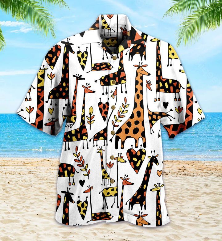 Cartoon Giraffe Pattern Colorful Hawaiian Shirt 3D Summer Gifts