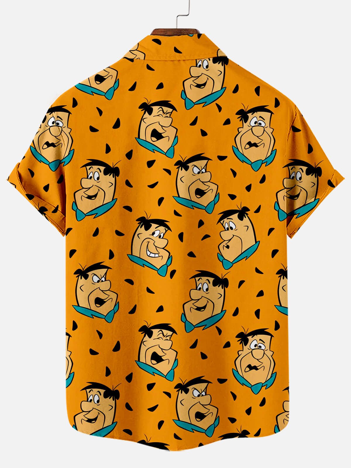 Cartoon Head Men’s Short Sleeve Hawaiian Shirt