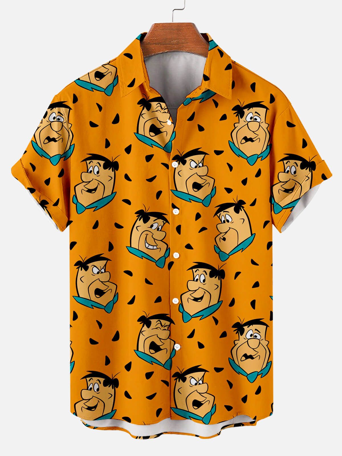Cartoon Head Men’s Short Sleeve Hawaiian Shirt