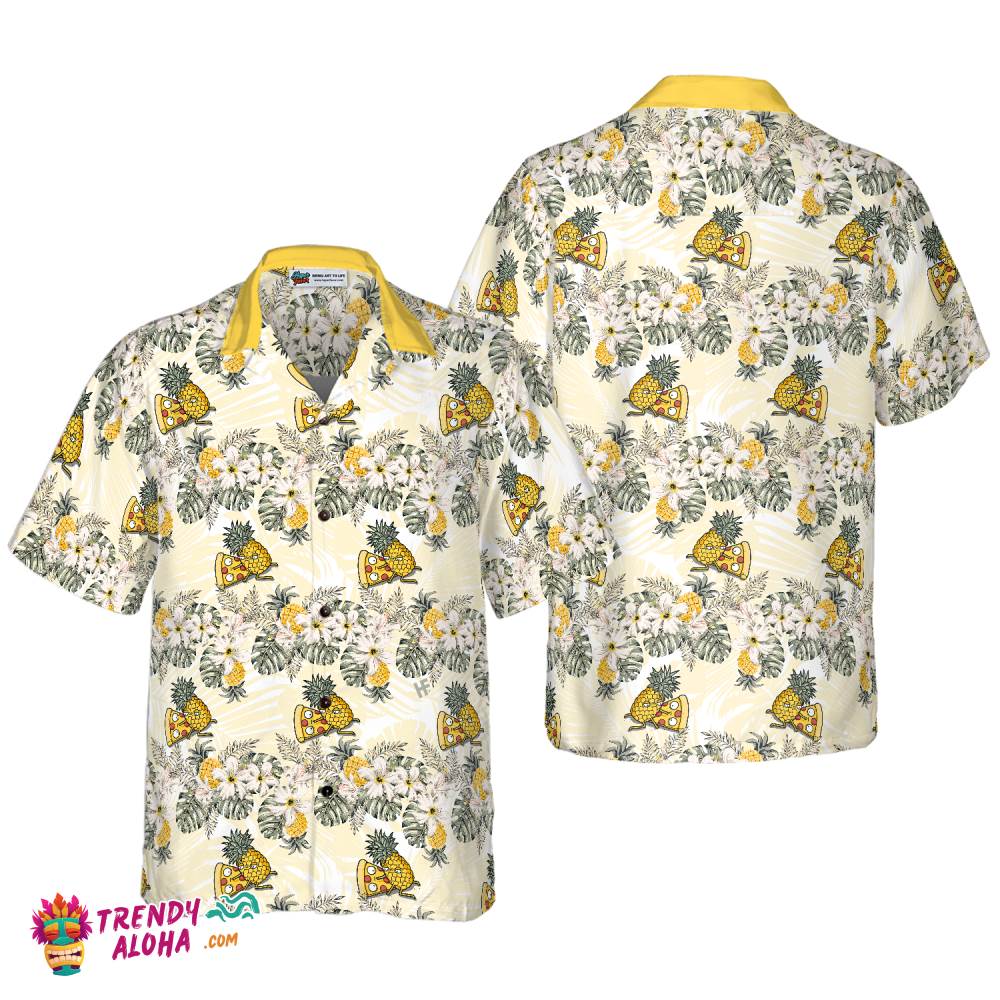 Cartoon Pizza Pineapple Hawaiian Shirt
