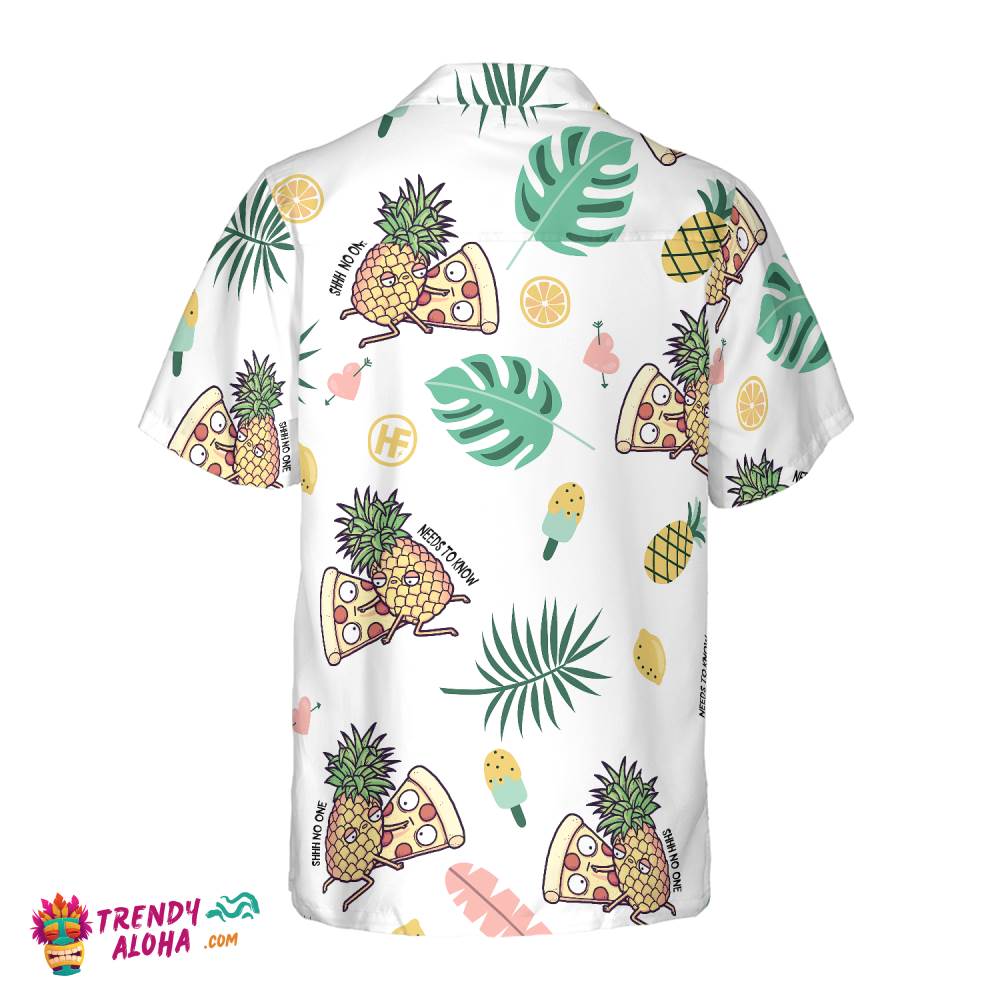 Cartoon Pizza Pineapple Hawaiian Shirt
