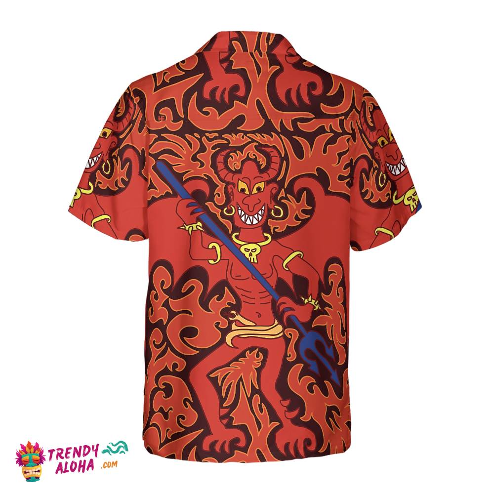 Cartoon Styled Demon Satanic Goth Gothic Hawaiian Shirt