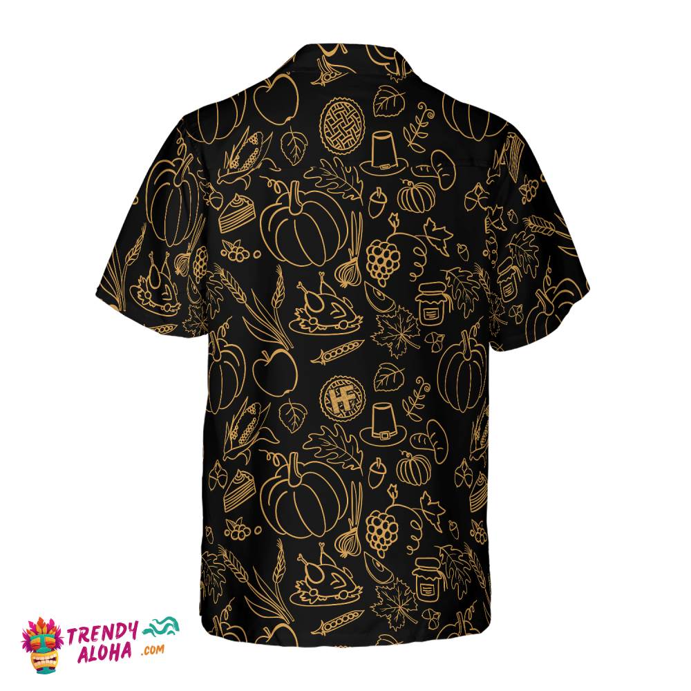 Cartoon Thanksgiving Pattern Hawaiian Shirt