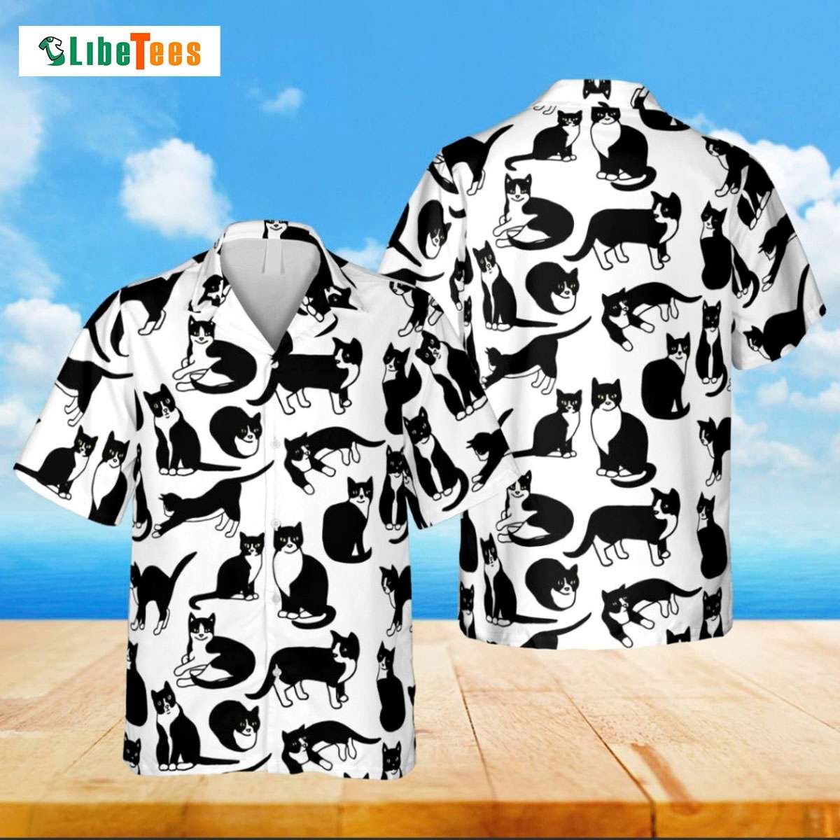 Cartoon Tuxedo Cats White Trendy Hawaiian Shirt Perfect Gifts For Your Loved Ones