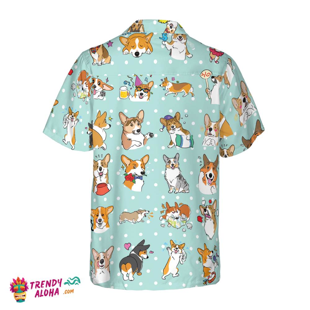 Cartoon Welsh Corgi Hawaiian Shirt, Best Dog Shirt For Corgi Lovers Gifts