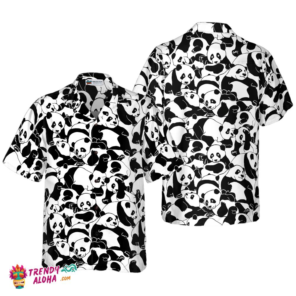 Cartoon Young Pandas Hawaiian Shirt