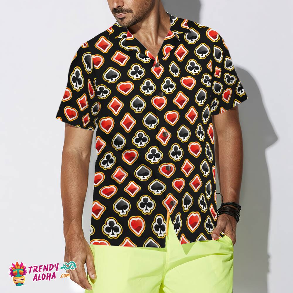 Casino Poker Black Background Hawaiian Shirt