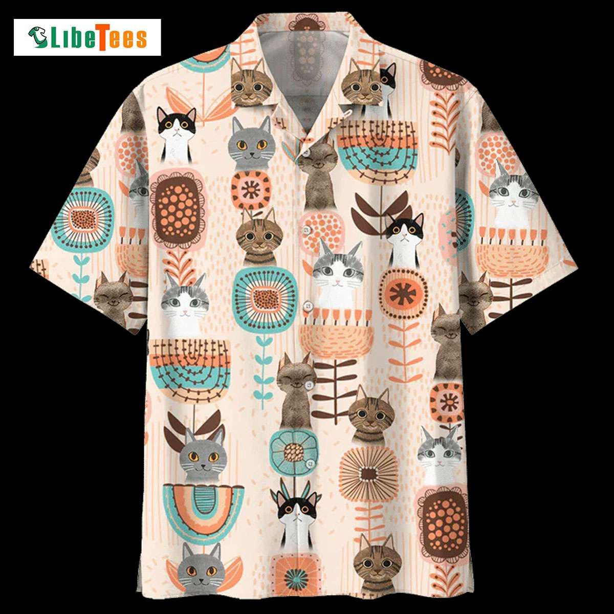Cat Abstract Trees And Flowers, Cat Trendy Hawaiian Shirt Perfect Gifts For Your Loved Ones