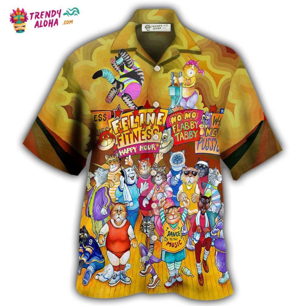 Cat Aerobics Instructor Hawaiian Shirt – Trendy Aloha